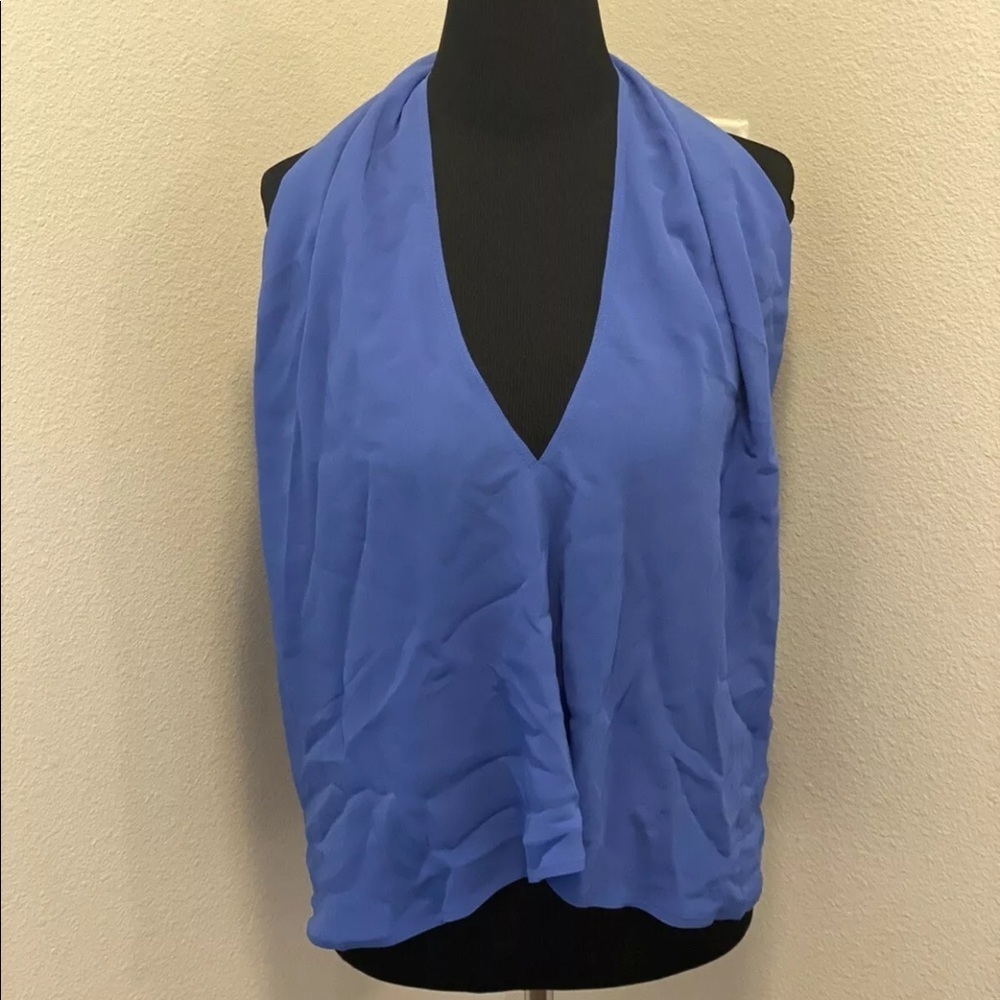 POLO RALPH LAUREN HALTER BLOUSE PERIWINKLE FLOWY